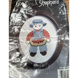 Cross Stitch embroidery Good Shepherd  "Watermelon Doll" VTG #83562 NO FRAME